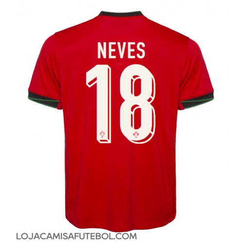 Camisa de Futebol Portugal Ruben Neves #18 Equipamento Principal Europeu 2024 Manga Curta